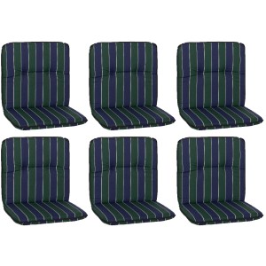 Beo Sitzauflage Niedriglehner Eagle 6er-Set Blau-Dunkelgrün gestreift