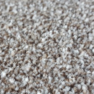 Nahaufnahme: Andiamo Teppichboden Amsterdam, braun-beige, Frisee-Textur.