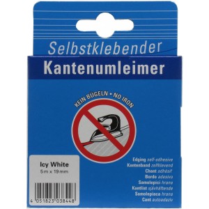 Selbstklebender Kantenumleimer Icy White, 5m x 19mm für Arbeitsplatten.