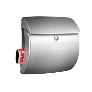 Burg Wächter Briefkasten Kiel 886 Silber mit Zeitungsfach aus Kunststoff.