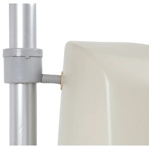 Garantia Fallrohrfilter Füllautomat De Luxe, grau, Detailansicht der Verbindung zur Regentonne.