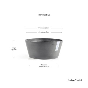 Ecopots Pflanzschale Berlin Ø 50 cm Grau