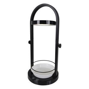 Schwarze Näve LED-Tischleuchte Pflanzen, 53,5 cm hoch, mit Wachstumslampe und Pflanzschale.