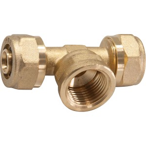 Messing Klemm-T-Stück (20 mm x 24,1 mm) von LUX-TOOLS zur Verbindung von drei Rohren.