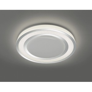 Moderne LED-Deckenleuchte Noriaki mit Sternenhimmel-Effekt in Chrom, Ø 59,5 cm.
