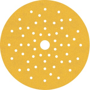 Gelbes Bosch Expert Schleifblatt C470, Ø 150 mm, Körnung K60-240, 6-teilig für Exzenterschleifer.