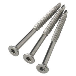 Edelstahlschrauben 4,5x60 mm mit Bohrspitze für Terrassendielen, 3 Stück