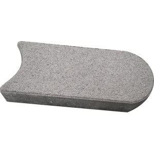 Graue Mähkante aus Beton, 5x16x33 cm, zur Beetbegrenzung und Rasenkantenpflege.