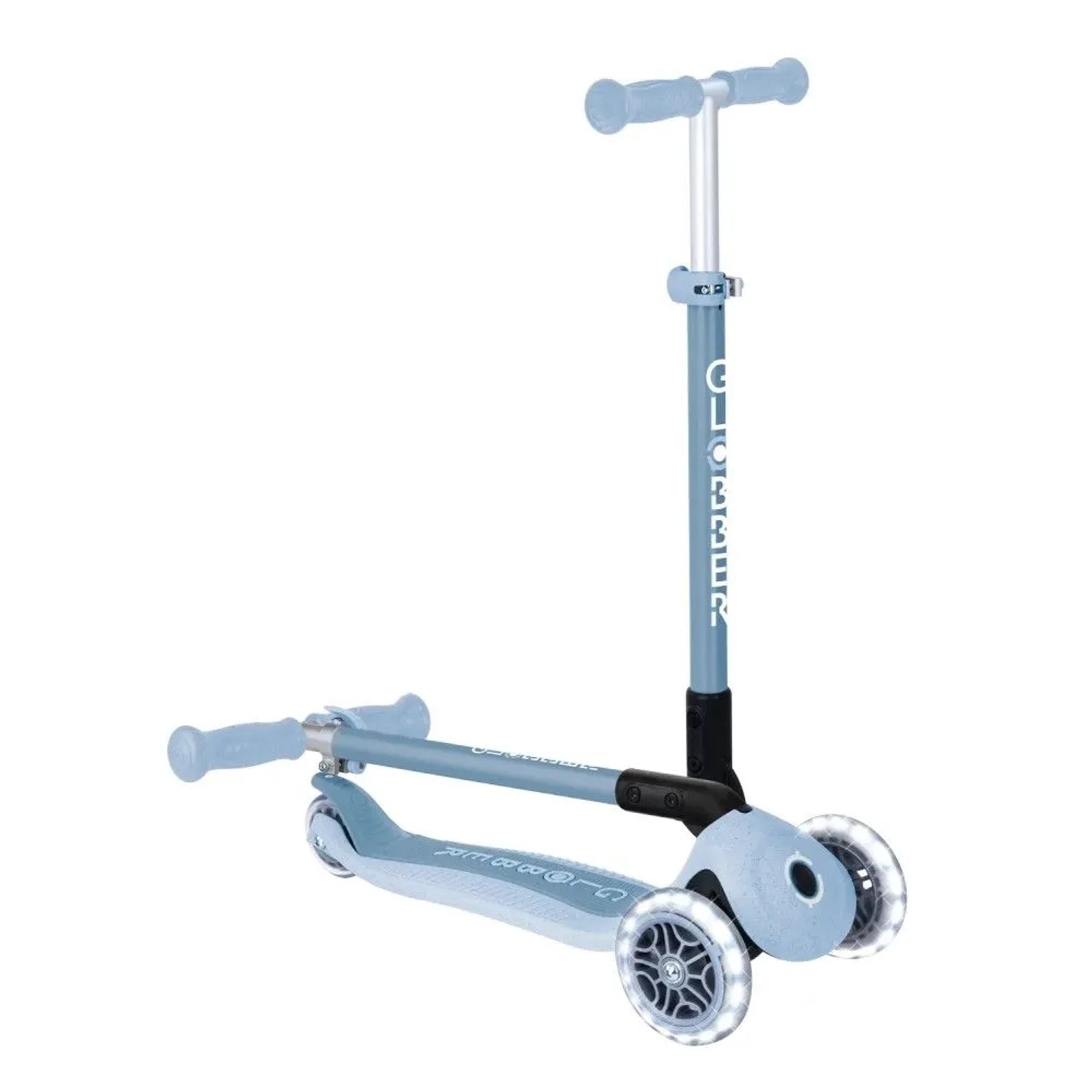 Globber Primo Foldable Lights Tretroller 120/80 mm ABEC 5 3-Rädrig Höhenverstellbar LED-Rollen Blaubeere_5