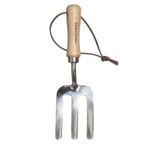 Kent & Stowe Kinder-Handgabel, 19,7 cm, aus Edelstahl und Eschenholz für kleine Gärtner.