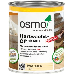 Dose Osmo Hartwachs Öl Original Farblos 750ml für Holzfußböden und Möbel.