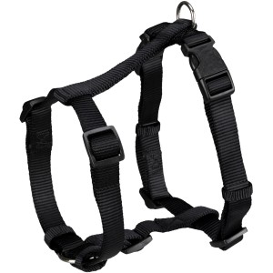 Schwarzes Jollypaw Hundegeschirr, Größe M-L (50-75 cm), aus Nylon mit verstellbaren Gurten.