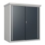 Trimetals Geräteschuppen Guardian D63, Gartenschrank mit Schiebetüren, inkl. Boden, lichtgrau/anthrazit.