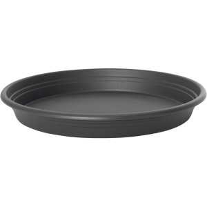 Anthrazitfarbener, runder Florus Untersetzer Universal, Ø 17 cm, aus recyceltem Kunststoff.