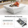 okwish Couchtisch Modern Marmorfurnier Wohnzimmer 70x70x37cm Weiß_6