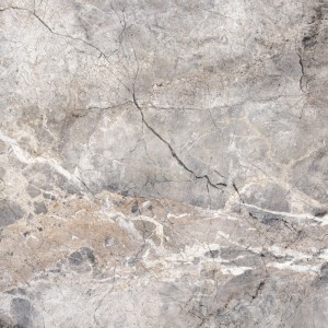 Helle graue Feinsteinzeugfliese Princess in Naturstein-Optik, glasiert und poliert, mit feiner Marmorierung. Bodenfliese.