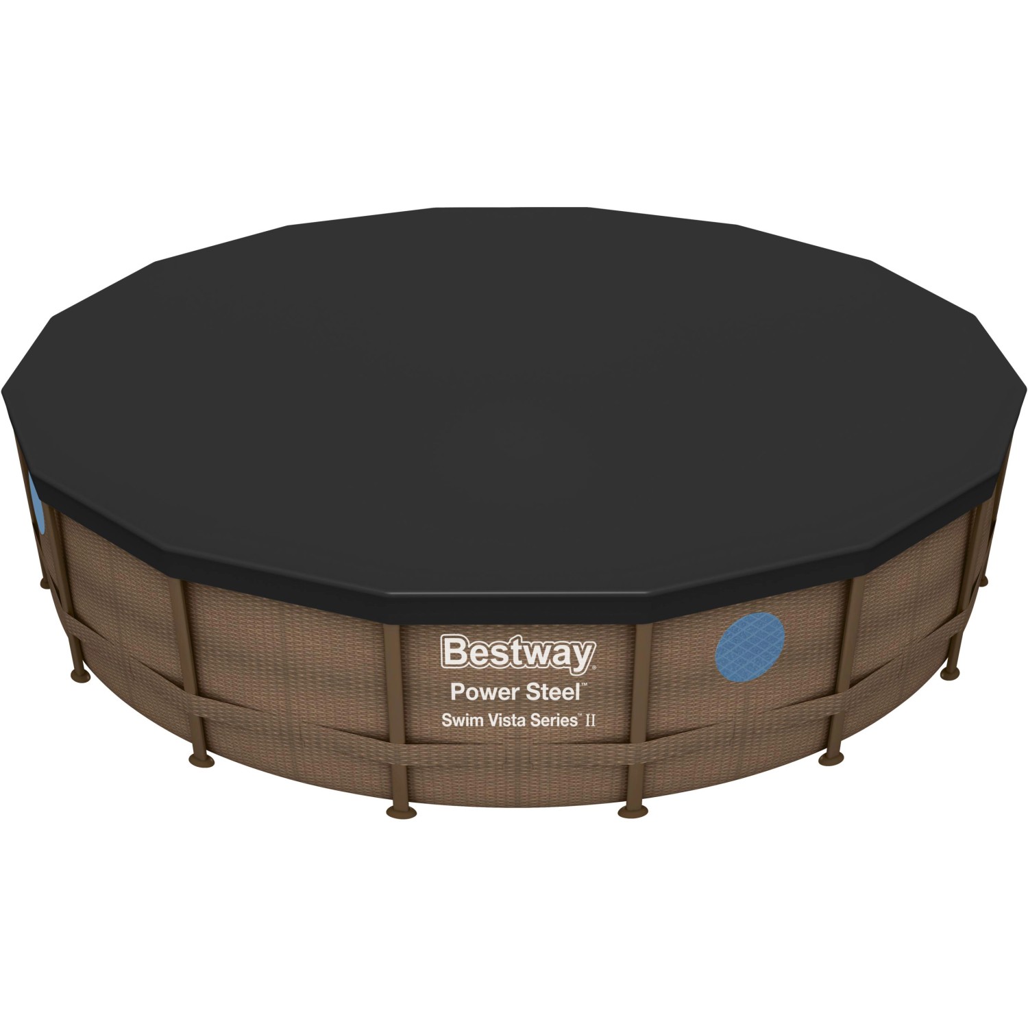 Bestway Pool Abdeckplane, schwarz, für Pools bis Ø 488cm. PVC Plane zum Schutz vor Schmutz.