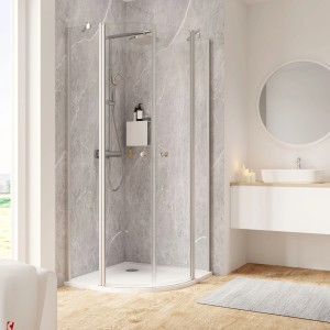 Schulte Duschkabine Runddusche Garant 2.0 90x90x200 cm Alu-Natur