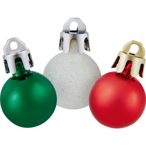 Christbaumkugel-Set Kunststoff Ø 2 cm 36-teilig Weiß-Rot-Grün