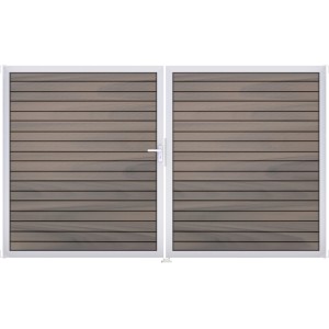 GroJa Steckzaun-Tor Solid-Rhombus 2-flg. EV1 DIN Links Bi-Color Co-Extrudiert