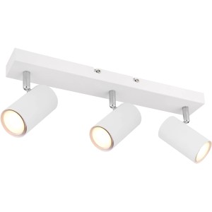 Weißer Globo Strahler Robby, 3-flammig, für GU10 Leuchtmittel, modernes Design.