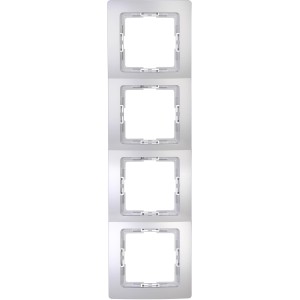 Kopp Abdeckrahmen Paris, 4-fach, Silber, für Schalter und Steckdosen.