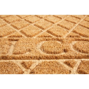 Astra Coco Türmatte „Welcome“ aus Naturfasern, ca. 45x75 cm, mit Rautenmuster.