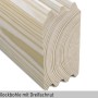 Detailaufnahme: 70mm Blockbohle mit Dreifachnut für Skan Holz Gartenhaus Toronto 4.