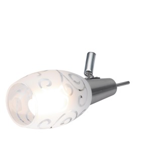 LED Spot Milazzo 4er Nickel mit E14 Leuchtmittel, Chromapplikation und Dekorglas.