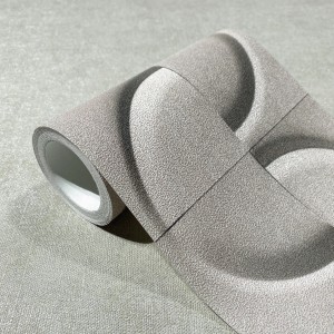 Moderne Bordüre von Marburg, grafisches Muster in Grau-Beige, 5 m Länge.