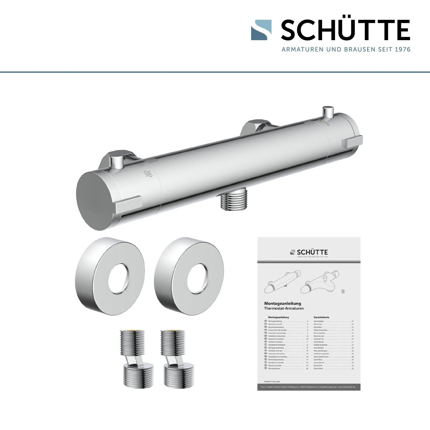 Schütte Thermostat Duscharmatur London Chrom mit Montagezubehör und Anleitung.