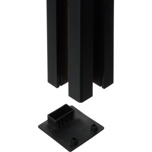 Zubehör-Set für WPC-Hochbeet, schwarze Kunststoff-Module für einfachen Aufbau.