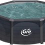 Runder Gre Stahlwandpool Kea, Ø 300 cm, 120 cm tief, in Graphitoptik. Komplettes Pool-Set.