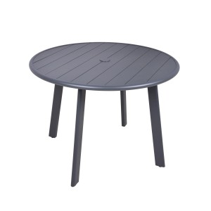 Runder, anthrazitfarbener Gartentisch Costa von Garden Pleasure, 101,5 cm Durchmesser.