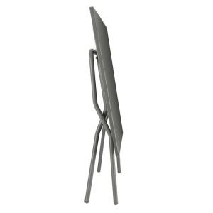 Zusammengeklappter Lafuma Balkontisch Balcony, 72x140x80 cm, Titan, ideal für kleine Balkone.