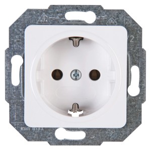 Kopp Steckdose Cadiz, 1-fach, arktisweiß, für die Wandmontage im Innenbereich.