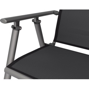 Klappbank Welsby Aluminium Textilen Grau Matt Schwarz