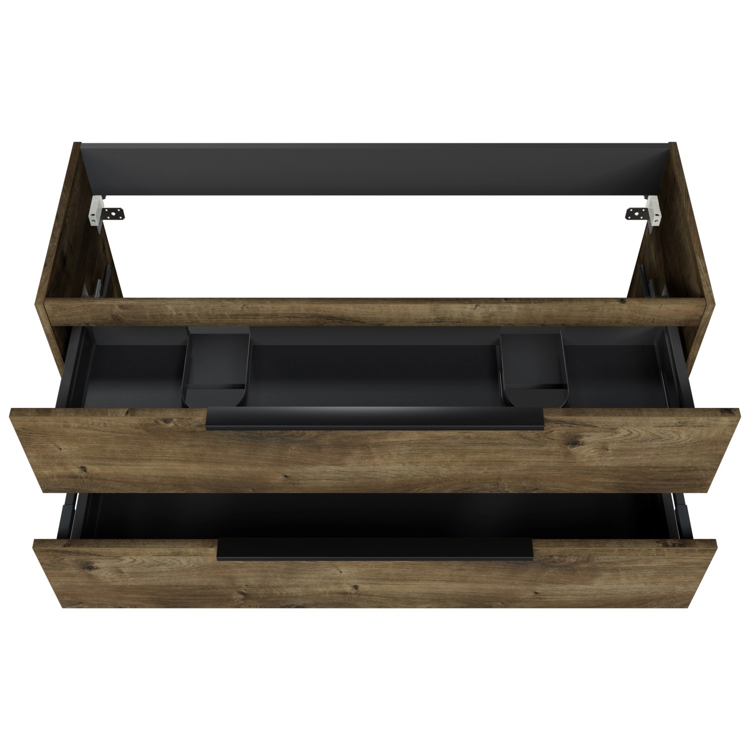 Pelipal Waschtischunterschrank Quantum 07, Eiche Ribbeck Quer, 120 cm mit zwei Auszügen.