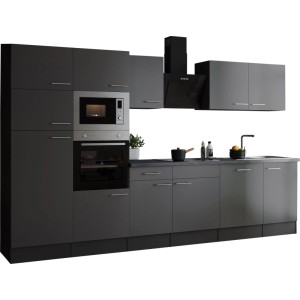 Respekta Küchenzeile Oliver 340 cm Grau