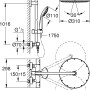 Technische Zeichnung Grohe Euphoria 310 Duschsystem Cool Sunrise mit Maßen.