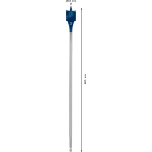Bosch Expert Selfcut Flachfräsbohrer 28 mm x 400 mm für Holz.
