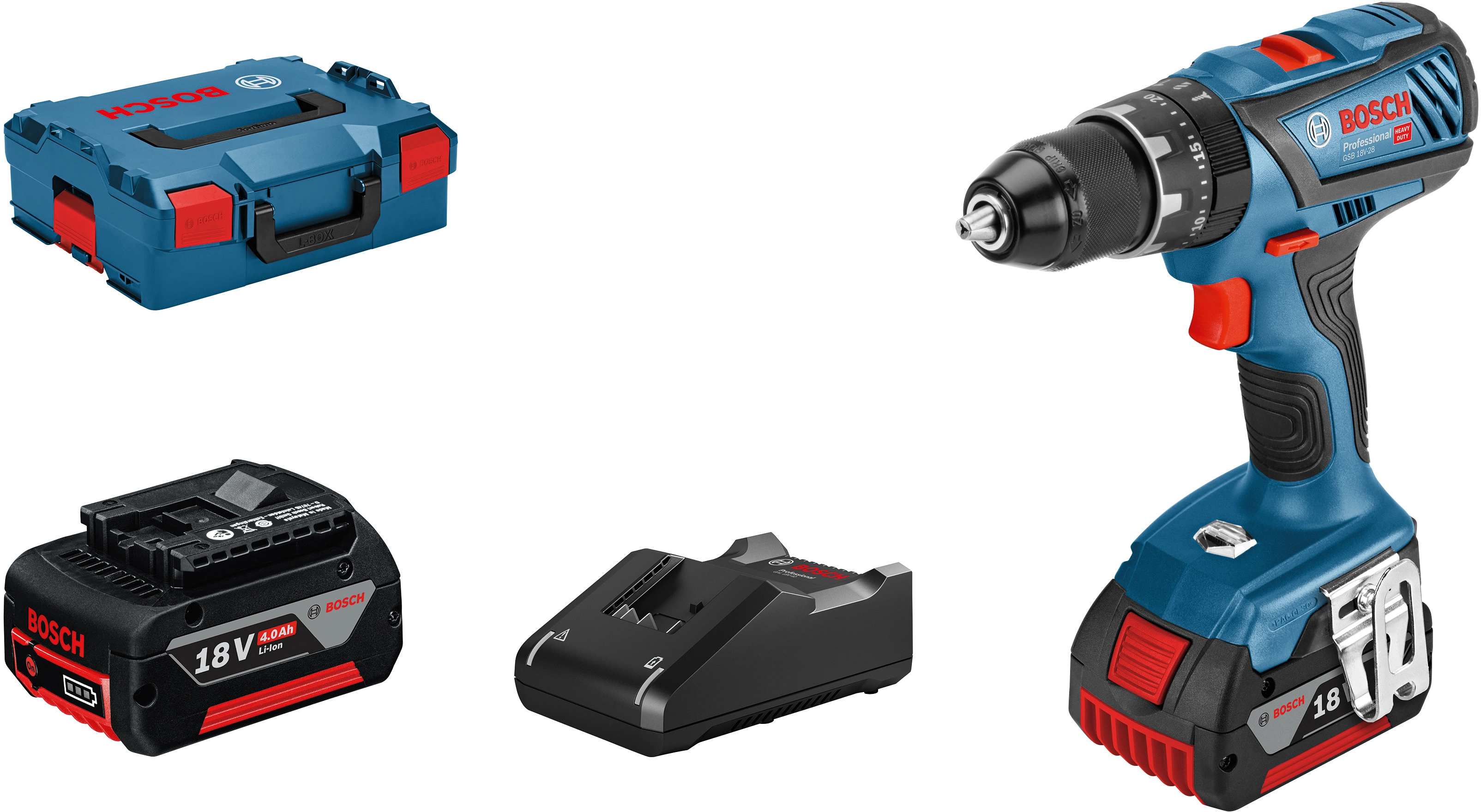 Bosch Professional Akku Schlagbohrschrauber Gsb 18 V-28 Bosch Professional 18 V Akku-Schlagbohrschrauber GSB 18V-28 inkl. 4 Ah