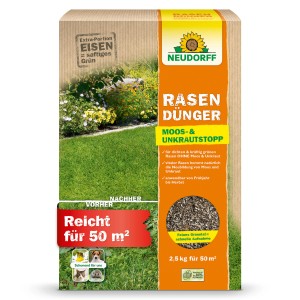 Neudorff Rasen-Dünger Spezial 5Plus1, 2,5 kg Packung. Organisch-mineralischer Rasendünger für dichten, grünen Rasen.