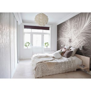 Komar Vliesfototapete Federstern im Schlafzimmer, modernes Design, 368x248 cm.