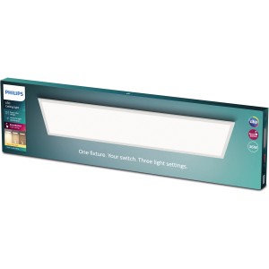 Verpackung der rechteckigen Philips LED-Deckenleuchte Touch SceneSwitch, 36W, Weiß.