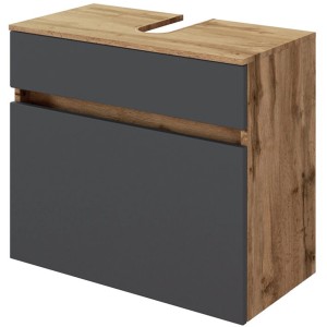 Held Möbel Waschbeckenunterschrank Bari 60 cm matt Grau-Wotaneiche