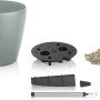 Lechuza Classico Eco Pflanzgefäß, Ø 28 cm, hellgrau, mit Zubehör für Bewässerungssystem.