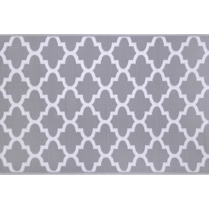 Outdoor-Teppich 120 cm x 180 cm Grau-Weiß Orientalisch