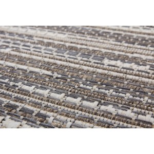 Detailansicht des beigen Outdoor-Teppichs Algo 810, 120x170 cm, mit geflochtenem Muster.