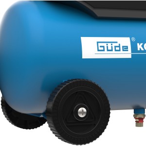 Blauer Güde Kompressor 190/08/24, ölfrei, mit Rädern und 24 Liter Kessel.